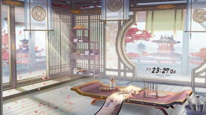4K唯美樱花古风书房