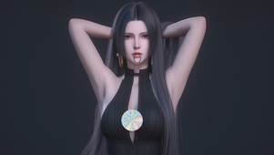 盘发迷人女孩