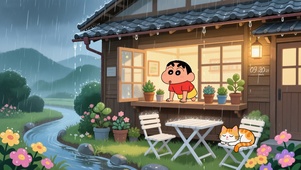 下雨天小新