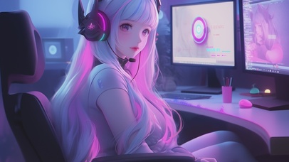 4k唯美电竟女孩