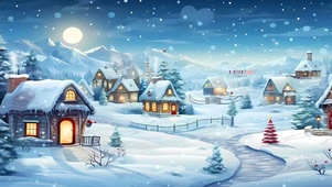 唯美雪景小镇