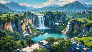 小镇瀑布