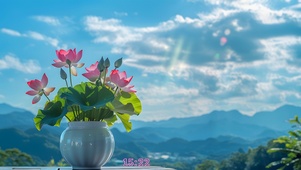 白云清新莲花