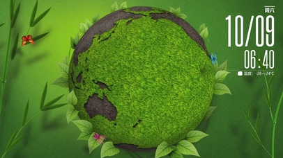 绿色地球旋转蝴蝶