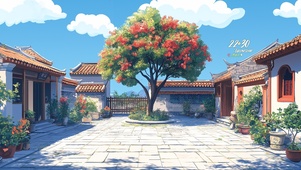 院中有颗树