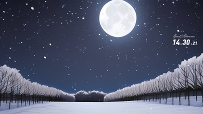 雪景 夜色