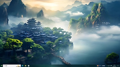 4K云雾山川小镇