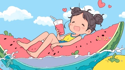 清新一夏 西瓜舟