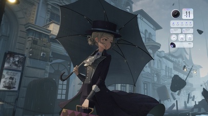 4K街头打伞美少女