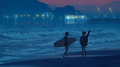 海边夜晚