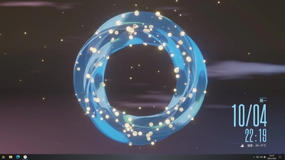 在星空旋转的花环