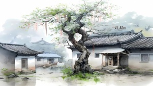 儿时乡下大槐树