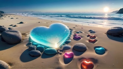 爱心沙滩