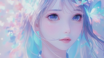 蝴蝶幻彩AI少女