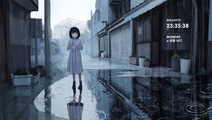 4K雨天女孩