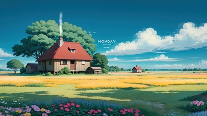 4K唯美治愈田野小屋