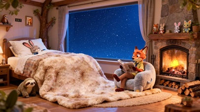 暴风雪夜 壁炉 狐兔小窝