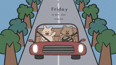 两只小可爱坐车车兜风