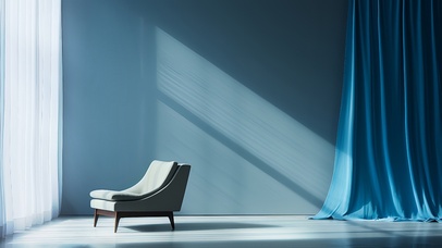 极简风格-蓝色房间