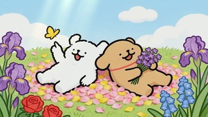 线条小狗-欢快可爱