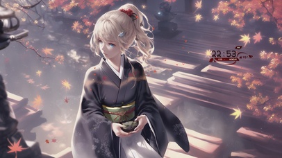 4k 唯美枫叶少女