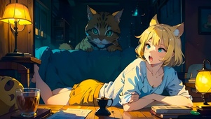 猫耳少女 简约4K壁纸