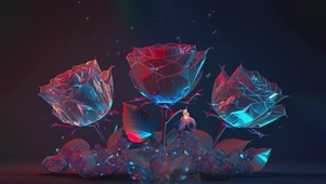 玫瑰花 鱼 4K