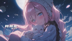 可爱猫咪与女孩