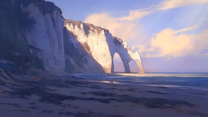 静谧巨岩拱门海滩