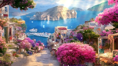 通往海边的小镇街道