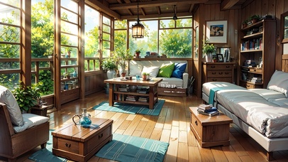 4K唯美梦幻森林小屋