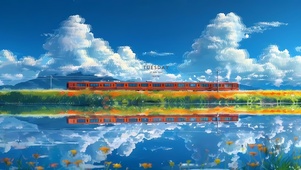 湖边的火车