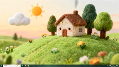 可爱毛毡风插画小屋