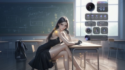 她的发丝在阳光下闪耀着金色光辉