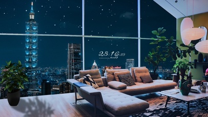 4K唯美治愈城市雪夜房间