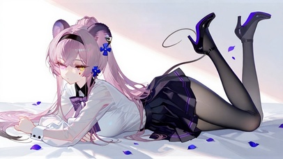 趴着的黑丝jk少女-林雨霞