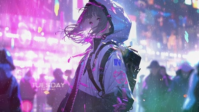 赛博街角の夜雨徘徊