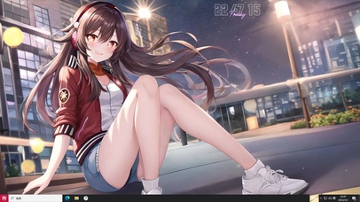 4k原神胡桃运动装坐地