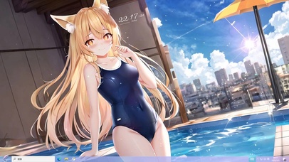 4k二次元金发狐耳死库水美少女