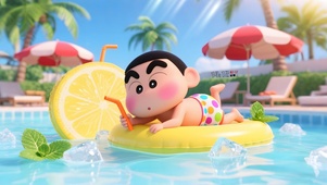 夏日泳池小新