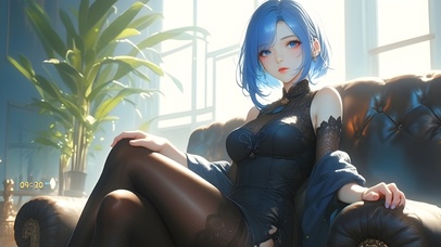 沙发可爱少女