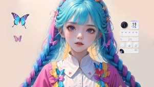 可爱长马尾女孩