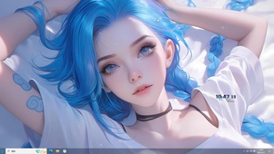 深情蓝发女孩主题