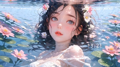 4k水中游泳女孩