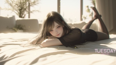 她的长发如黑丝绸般顺滑