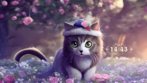 可爱戴帽子的猫咪