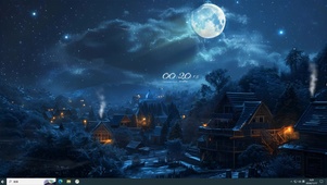 星空夜晚村落