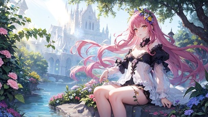 4K唯美阳光长发少女