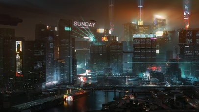 4k 赛博朋克城市夜晚