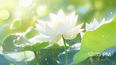 淅淅沥沥的小雨下的荷花